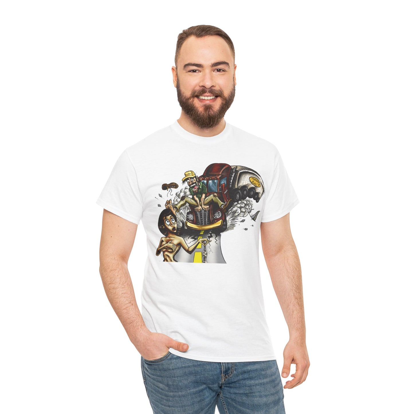 Crazy Truck Driver Heavy Cotton Tee