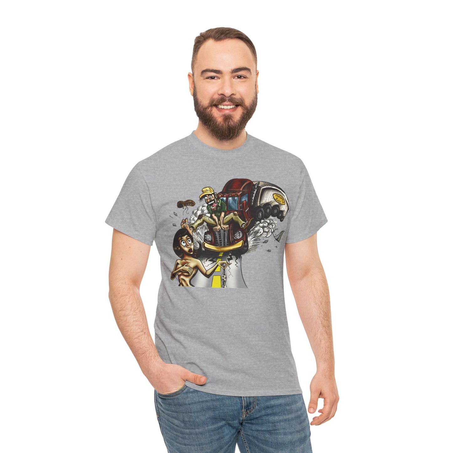 Crazy Truck Driver Heavy Cotton Tee