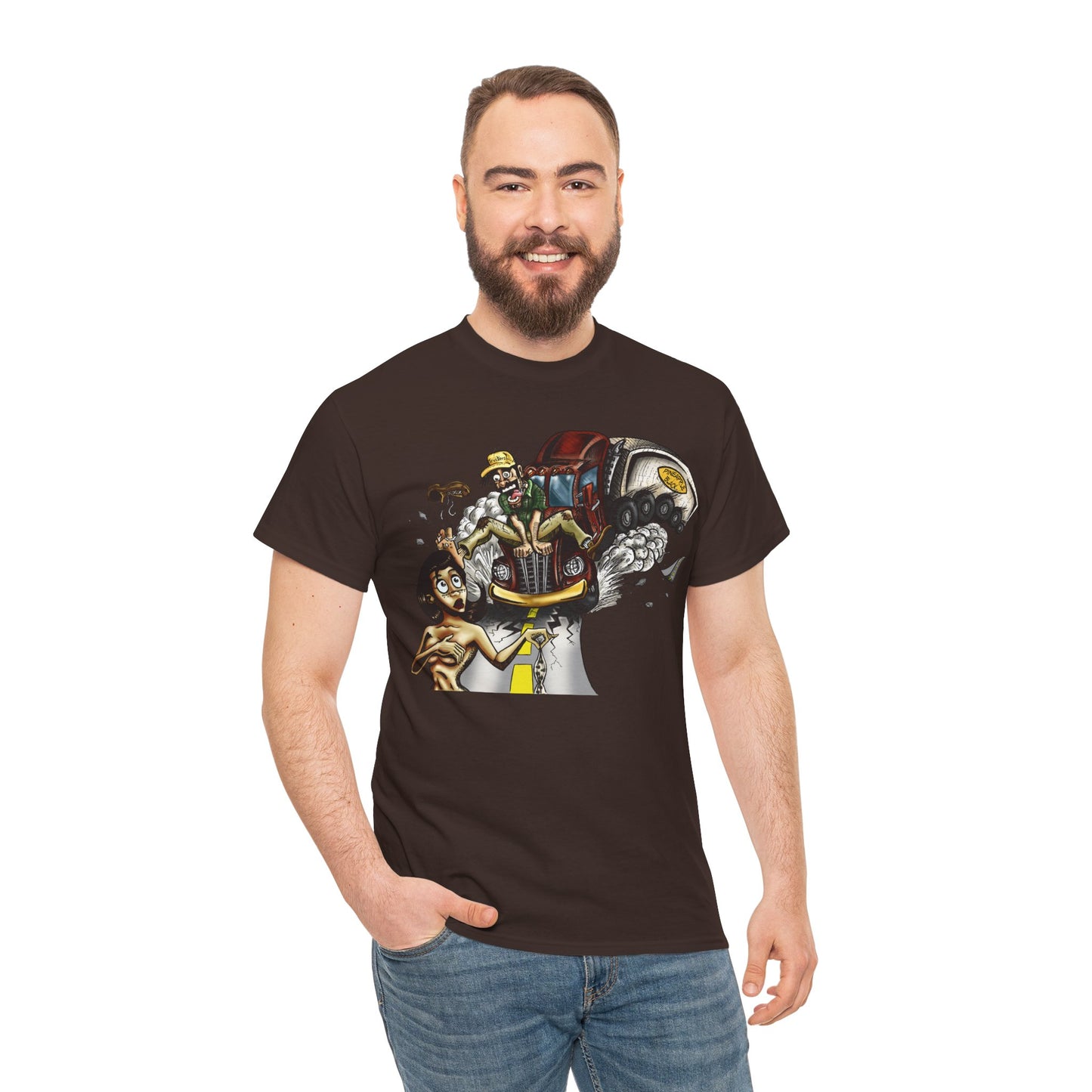 Crazy Truck Driver Heavy Cotton Tee