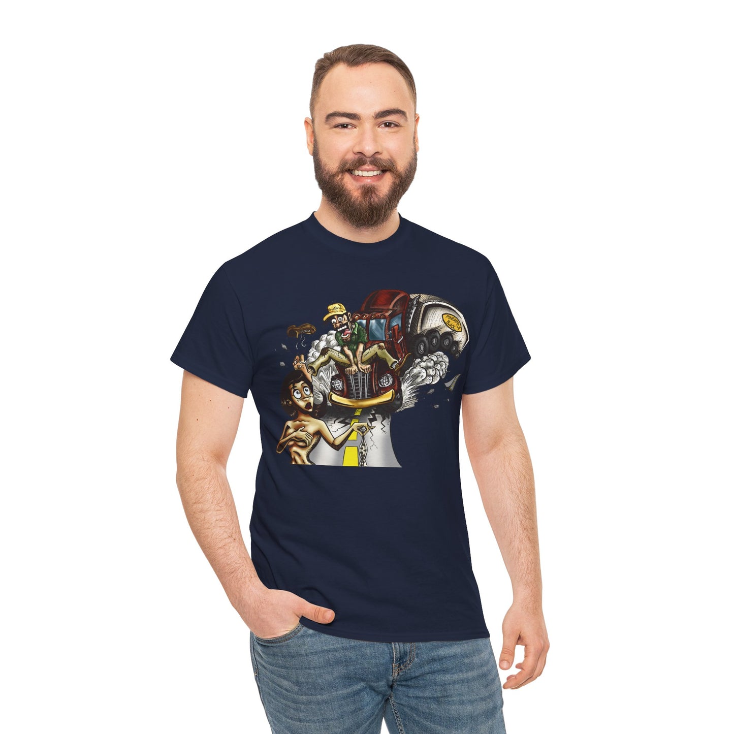 Crazy Truck Driver Heavy Cotton Tee