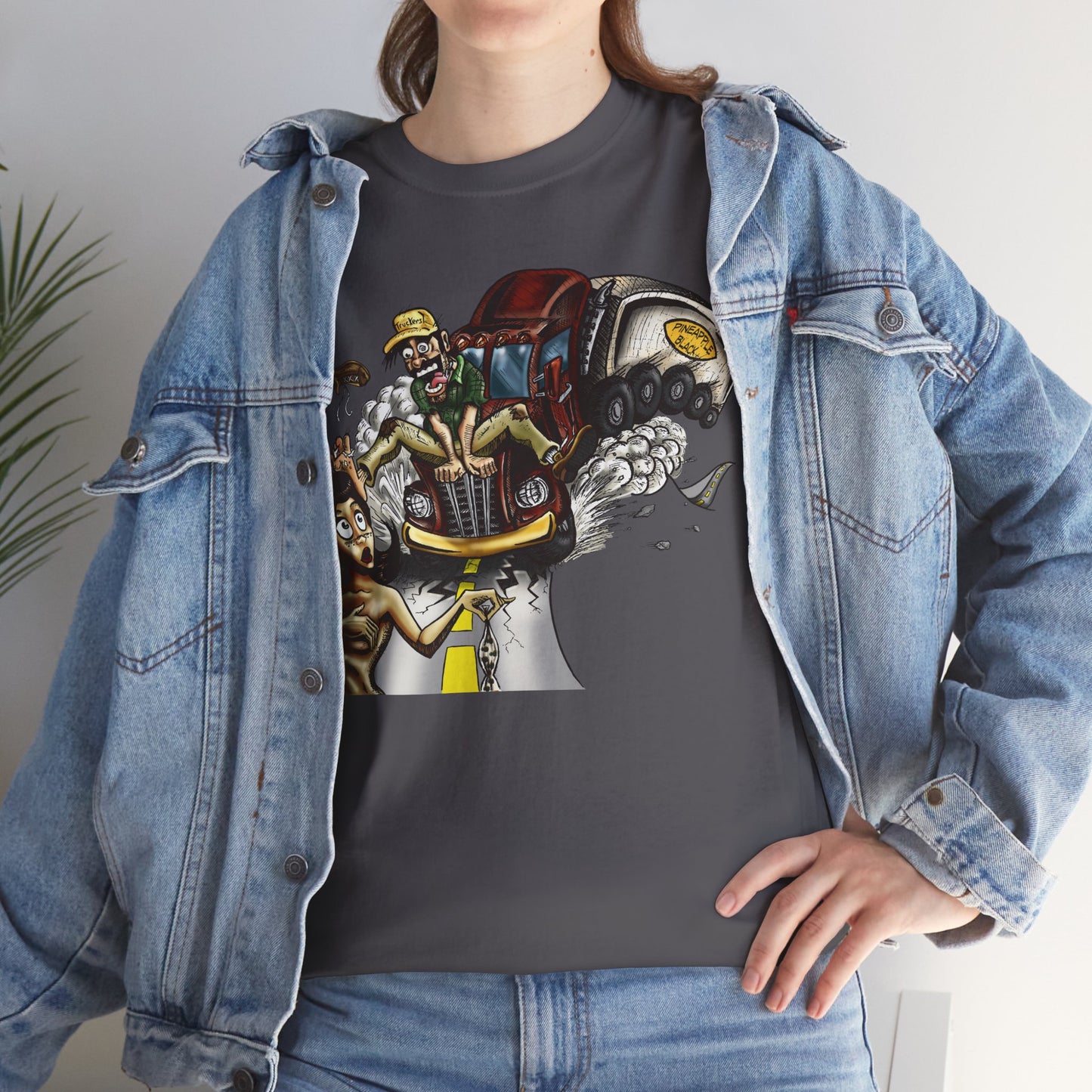 Crazy Truck Driver Heavy Cotton Tee