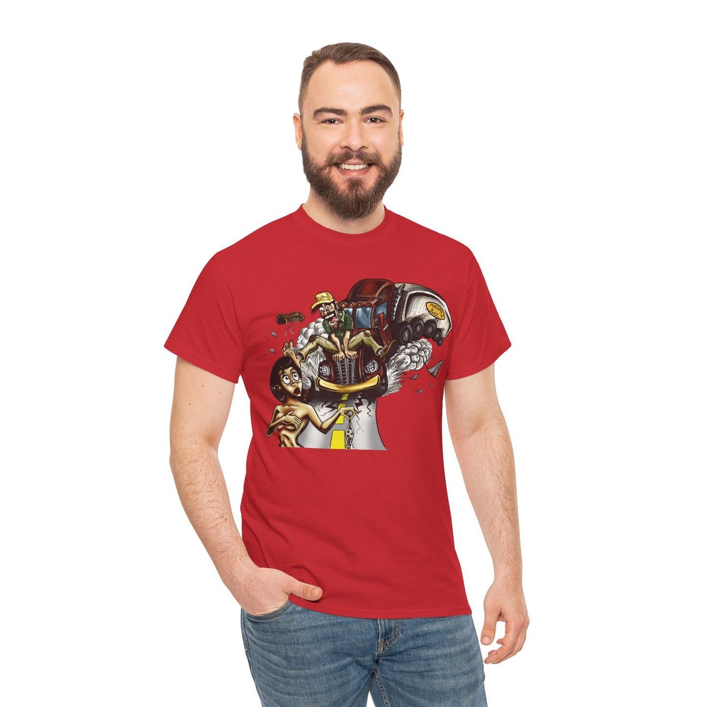 Crazy Truck Driver Heavy Cotton Tee