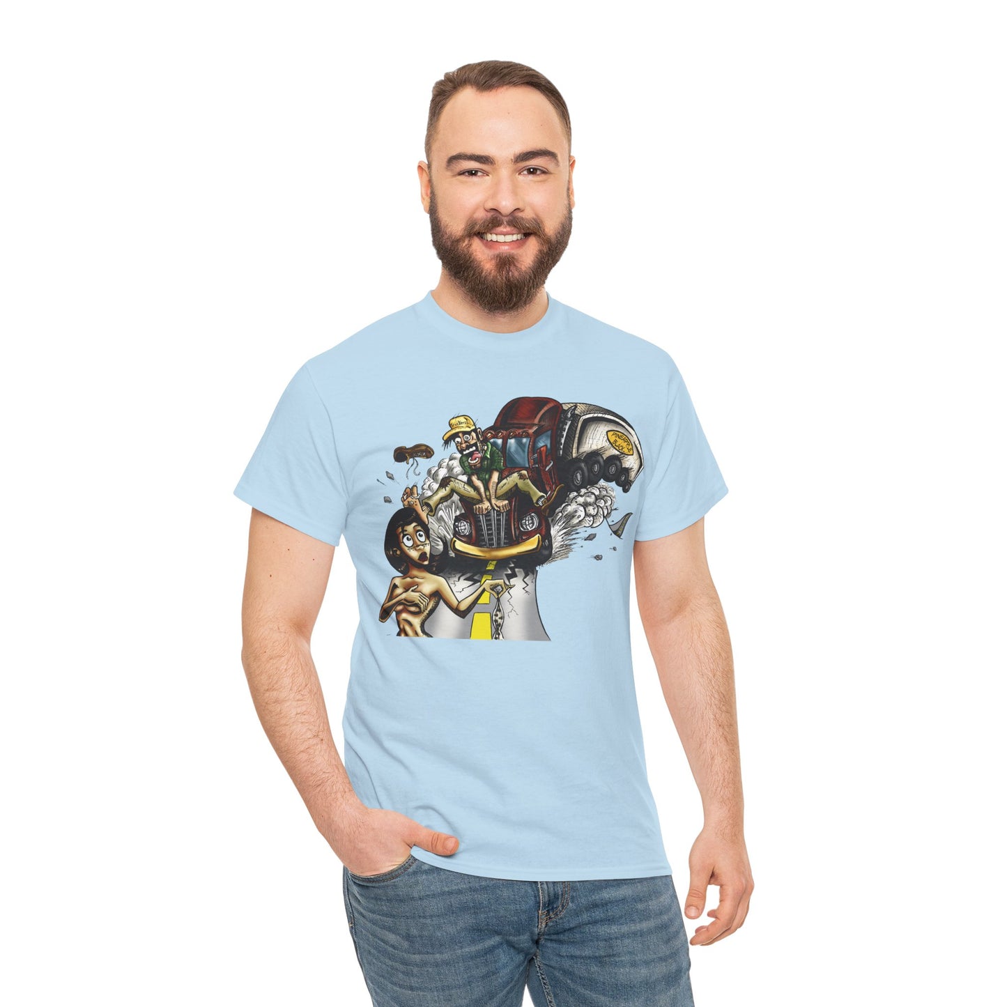 Crazy Truck Driver Heavy Cotton Tee