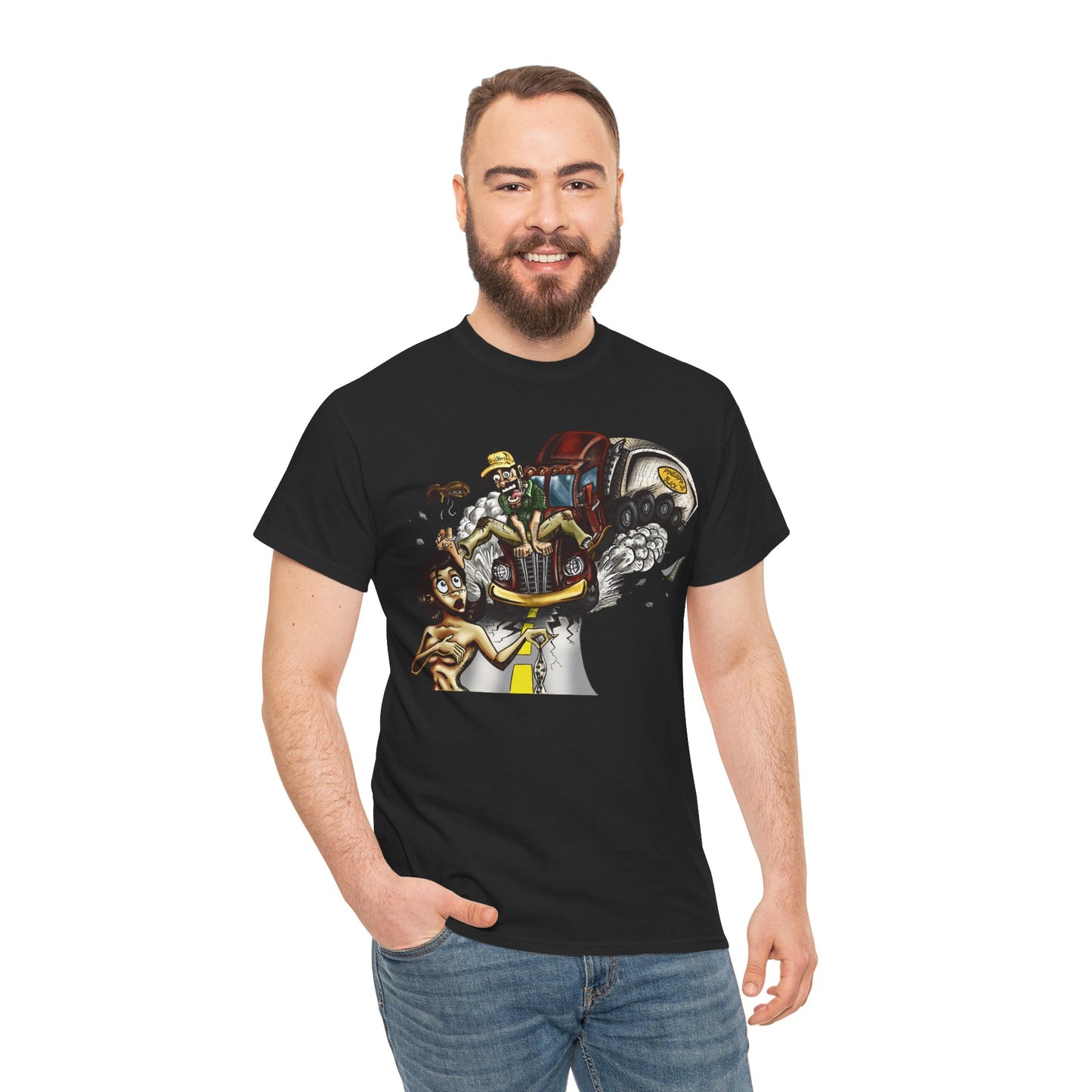 Crazy Truck Driver Heavy Cotton Tee