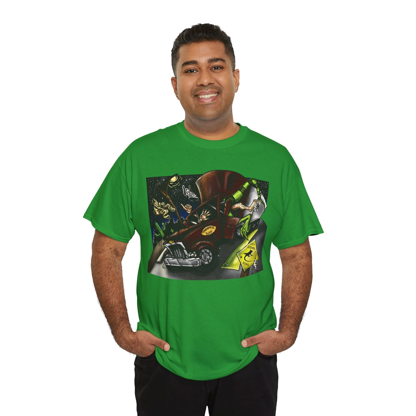 Warning Lizard Crossing Trucker Unisex Heavy Cotton Tee